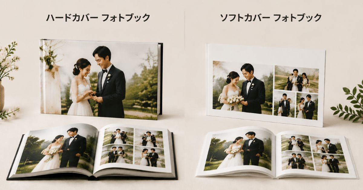 ハードカバーとソフトカバー — 日本のウェディングフォトブック比較