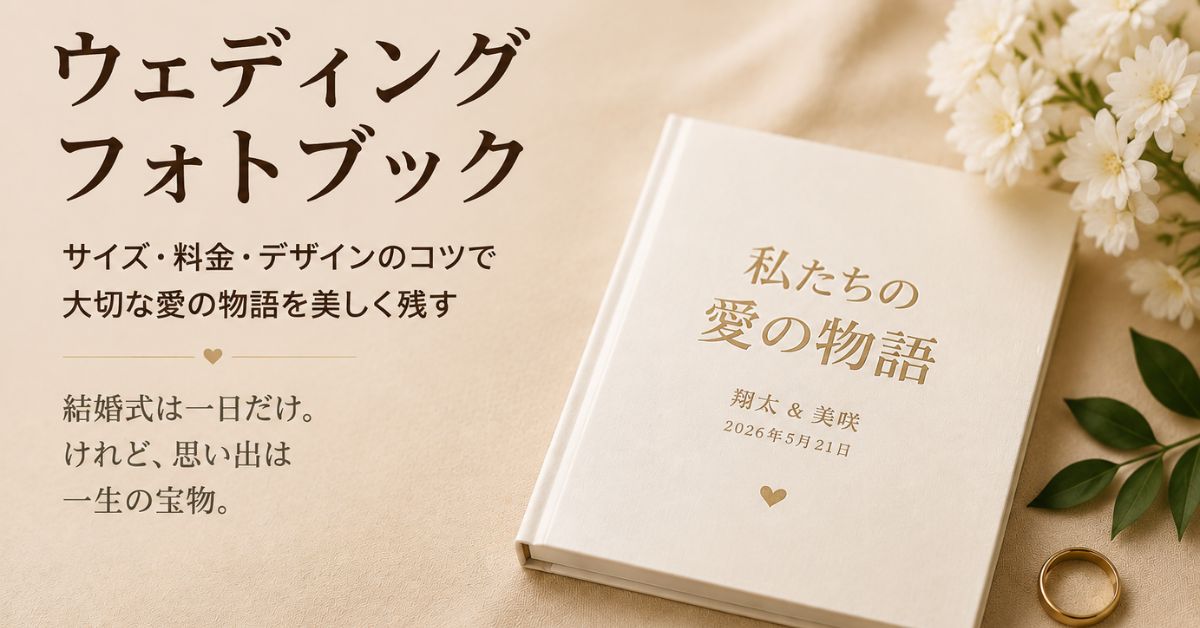 結婚式フォトブック 日本 — カップルのポートレートとコラージュレイアウト