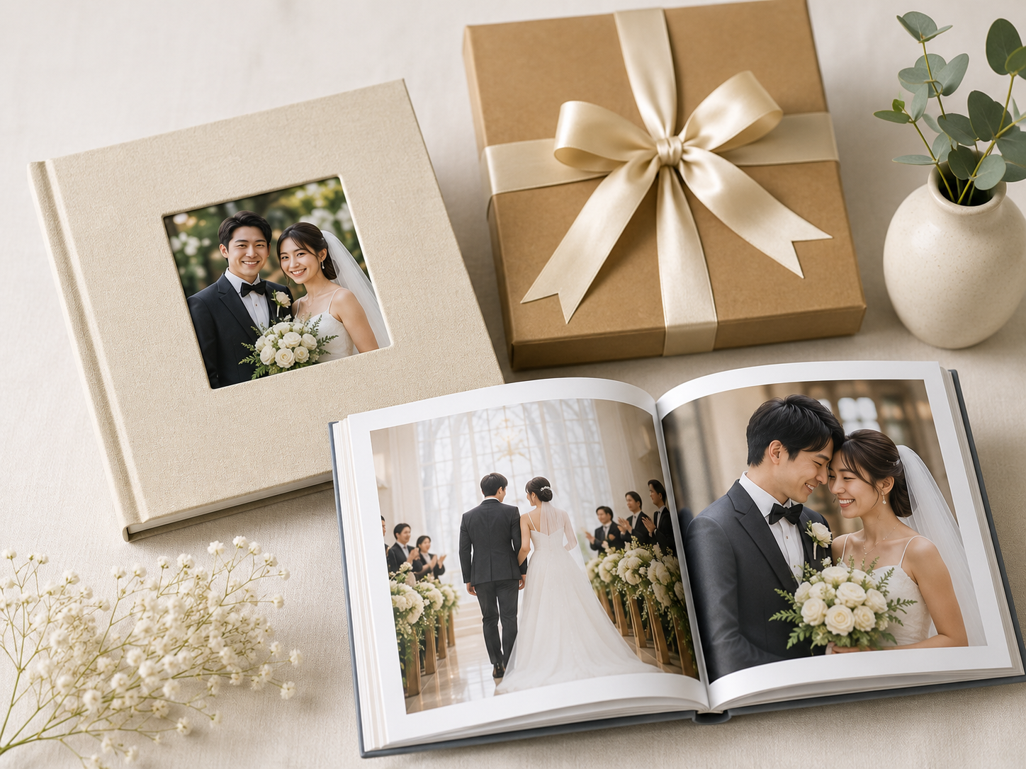 Softcover anniversary photobook created as a keepsake gift for parents